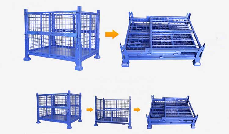 Folding process of stackable stillages