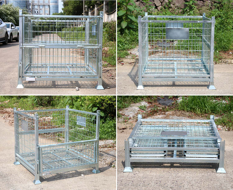 collapsible metal pallet stillage cage