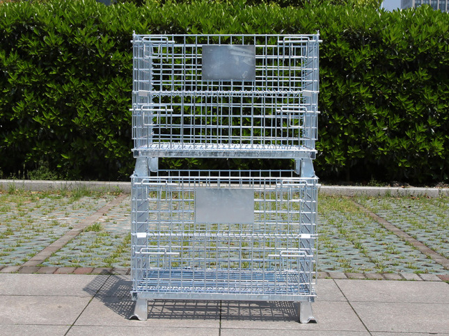 Collapsible wire mesh container