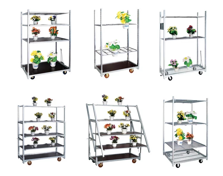 Greenhouse light duty metal flower trolley
