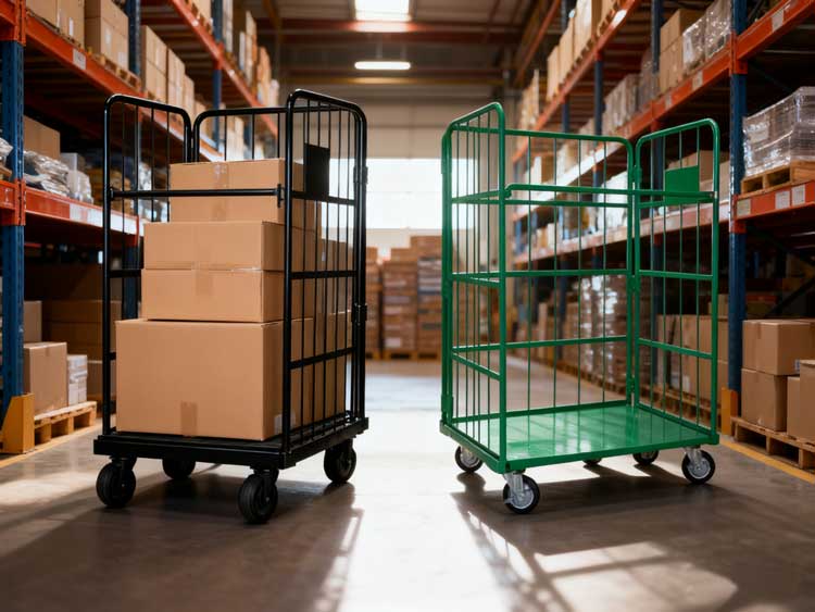 What are roll container trolley used for?