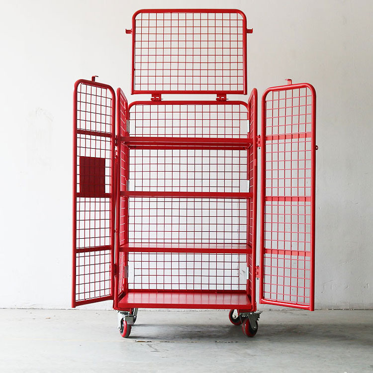 Full Folding Aluminium Warehouse Roll Cage Trolley