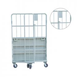 Foldable Rolling Storage Metal Cage Trolley With Wheels