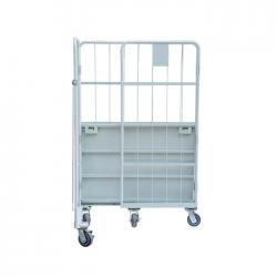 Foldable Rolling Storage Metal Cage Trolley With Wheels