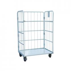 Foldable Rolling Storage Metal Cage Trolley With Wheels